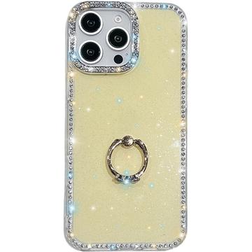 iPhone 16 Pro Max CrystalGlow Hybrid Hülle mit Ringhalterung - Gelb
