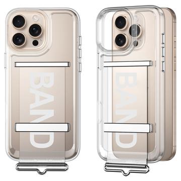 iPhone 16 Pro Max GKK Trageriemen-Hülle - Silber / Durchsichtig