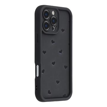 iPhone 16 Pro Max Herz-Muster stoßfest TPU Hülle mit erhöhten Kanten