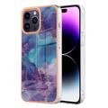iPhone 16 Pro Max Galvanisierte IMD TPU-Hülle mit Marmormuster