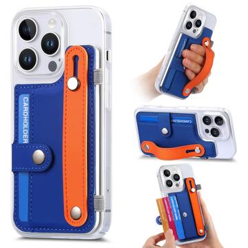 iPhone 16 Pro Max Kunststoffhülle CY1 - Kartensteckplatz, Armband, Ständer - Dunkelblau