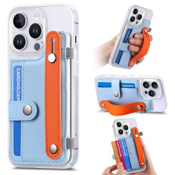 iPhone 16 Pro Max Kunststoffhülle CY1 - Kartensteckplatz, Armband, Ständer - Himmelblau
