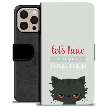 iPhone 16 Pro Max Premium Schutzhülle mit Geldbörse - Böse Katze