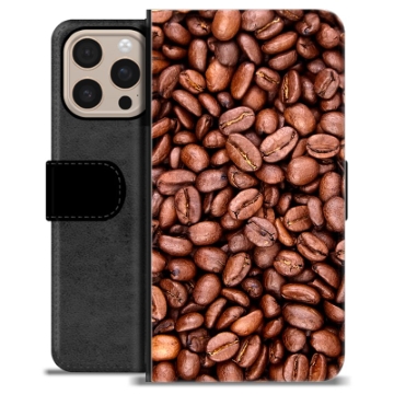 iPhone 16 Pro Max Premium Schutzhülle mit Geldbörse - Kaffeebohnen