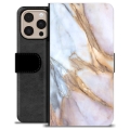 iPhone 16 Pro Max Premium Schutzhülle mit Geldbörse - Eleganter Marmor