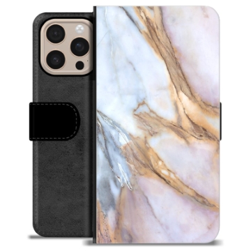 iPhone 16 Pro Max Premium Schutzhülle mit Geldbörse - Eleganter Marmor