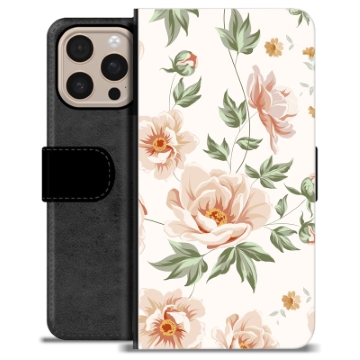 iPhone 16 Pro Max Premium Schutzhülle mit Geldbörse - Blumen