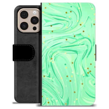 iPhone 16 Pro Max Premium Schutzhülle mit Geldbörse - Grüne Minze