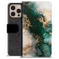 iPhone 16 Pro Max Premium Schutzhülle mit Geldbörse - Jade Marmor