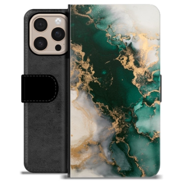 iPhone 16 Pro Max Premium Schutzhülle mit Geldbörse - Jade Marmor