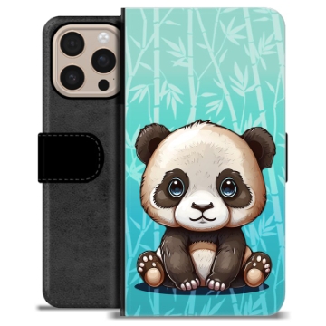 iPhone 16 Pro Max Premium Schutzhülle mit Geldbörse - Panda