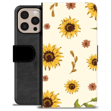 iPhone 16 Pro Max Premium Schutzhülle mit Geldbörse - Sonnenblume