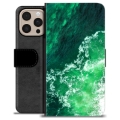 iPhone 16 Pro Max Premium Schutzhülle mit Geldbörse - Wellen