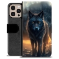 iPhone 16 Pro Max Premium Schutzhülle mit Geldbörse - Wolf