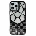 iPhone 16 Pro Max Strass Geometrisches Diamant-Muster Hülle - Schwarz