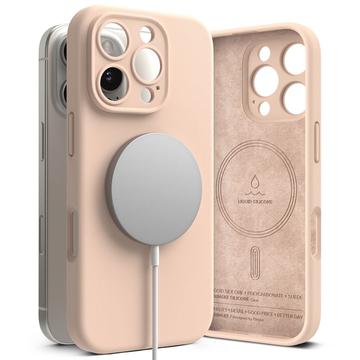 iPhone 16 Pro Max Ringke Liquid Silicone MagSafe Hülle - Rosa Sand