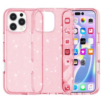 iPhone 16 Pro Max Stylish Glitter Serie Hybrid Hülle - Rosa