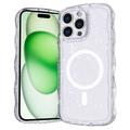 iPhone 16 Pro Max Wave-Edge Laser Glitter MagSafe Hülle - Durchsichtig