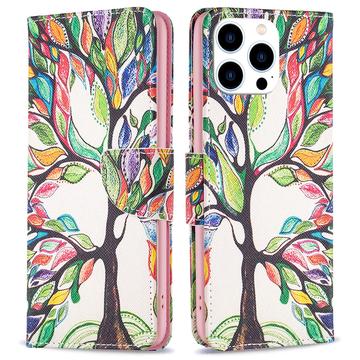 iPhone 16 Pro Max Wonder Serie Wallet Hülle - Bunter Baum