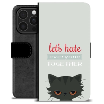 iPhone 16 Pro Premium Schutzhülle mit Geldbörse - Böse Katze