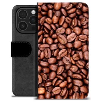 iPhone 16 Pro Premium Schutzhülle mit Geldbörse - Kaffeebohnen