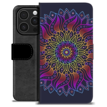 iPhone 16 Pro Premium Schutzhülle mit Geldbörse - Buntes Mandala