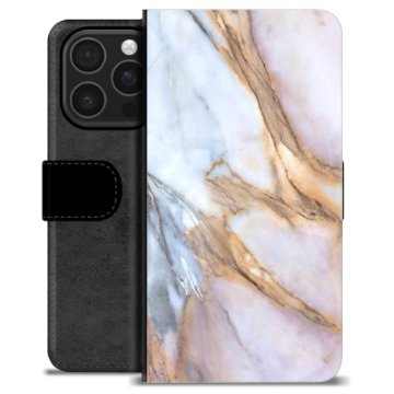 iPhone 16 Pro Premium Schutzhülle mit Geldbörse - Eleganter Marmor