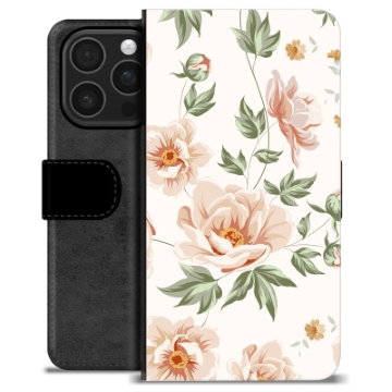 iPhone 16 Pro Premium Schutzhülle mit Geldbörse - Blumen