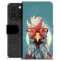 iPhone 16 Pro Premium Schutzhülle mit Geldbörse - Huhn