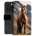 iPhone 16 Pro Premium Schutzhülle mit Geldbörse - Pferd