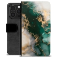 iPhone 16 Pro Premium Schutzhülle mit Geldbörse - Jade Marmor