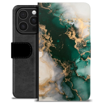 iPhone 16 Pro Premium Schutzhülle mit Geldbörse - Jade Marmor
