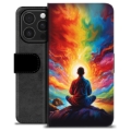 iPhone 16 Pro Premium Schutzhülle mit Geldbörse - Meditation