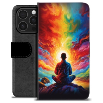 iPhone 16 Pro Premium Schutzhülle mit Geldbörse - Meditation