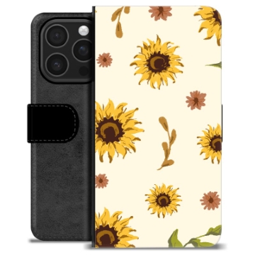 iPhone 16 Pro Premium Schutzhülle mit Geldbörse - Sonnenblume
