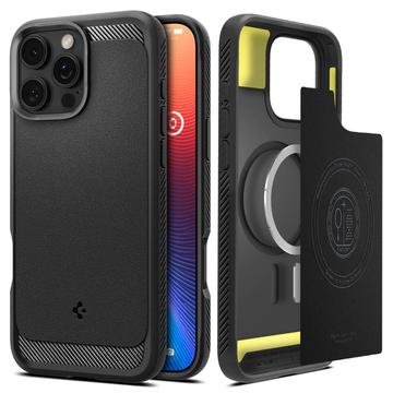 iPhone 16 Pro Spigen Rugged Armor Mag TPU Hülle - Schwarz