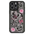 iPhone 16 Pro Stilvolle magnetische Schutzhülle - Schmetterlinge / Rosen