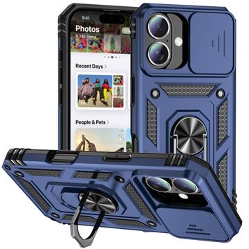 iPhone 16 Drehring-Hybrid Hülle mit Kameraschutz - Blau