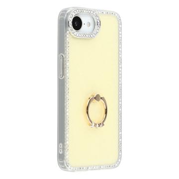 iPhone 16e CrystalGlow Hybrid Hülle mit Ringhalterung - Gelb