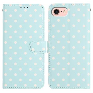 iPhone 16e Wallet Case mit Punktmuster - blau