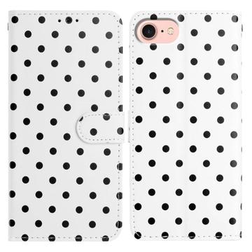 iPhone 16e Polka-Dot-Muster Wallet Hülle - Weiß