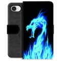 iPhone 16e Premium Schutzhülle mit Geldbörse - Blauer Feuerdrache