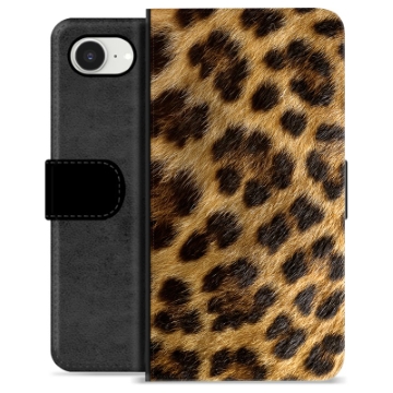 iPhone 16e Premium Schutzhülle mit Geldbörse - Leopard