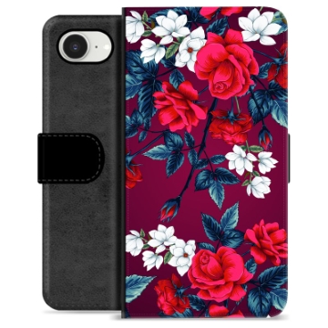 iPhone 16e Premium Schutzhülle mit Geldbörse - Vintage Blumen