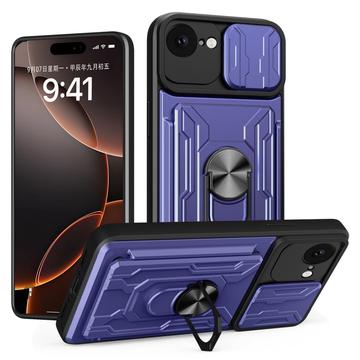 iPhone 16e Drehring-Hybrid Hülle mit Kameraschutz - Blau