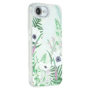 iPhone 16e Frühling galvanisiert IMD Hybrid Hülle mit Kamera Schutz - Grüne Blumen
