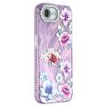 iPhone 16e Frühling galvanisiert IMD Hybrid Hülle mit Kamera Schutz - lila Blumen