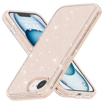 iPhone 16e Stylish Glitter Serie Hybrid Hülle - Gold