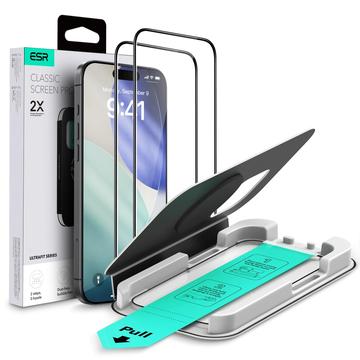iPhone 17/16 Pro ESR UltraFit Panzerglas - 9H, 0.3mm - Schwarzer Rand