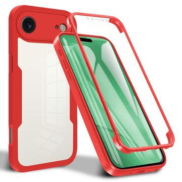 iPhone 17 Air 360 Schutz Hülle - Rot / Durchsichtig